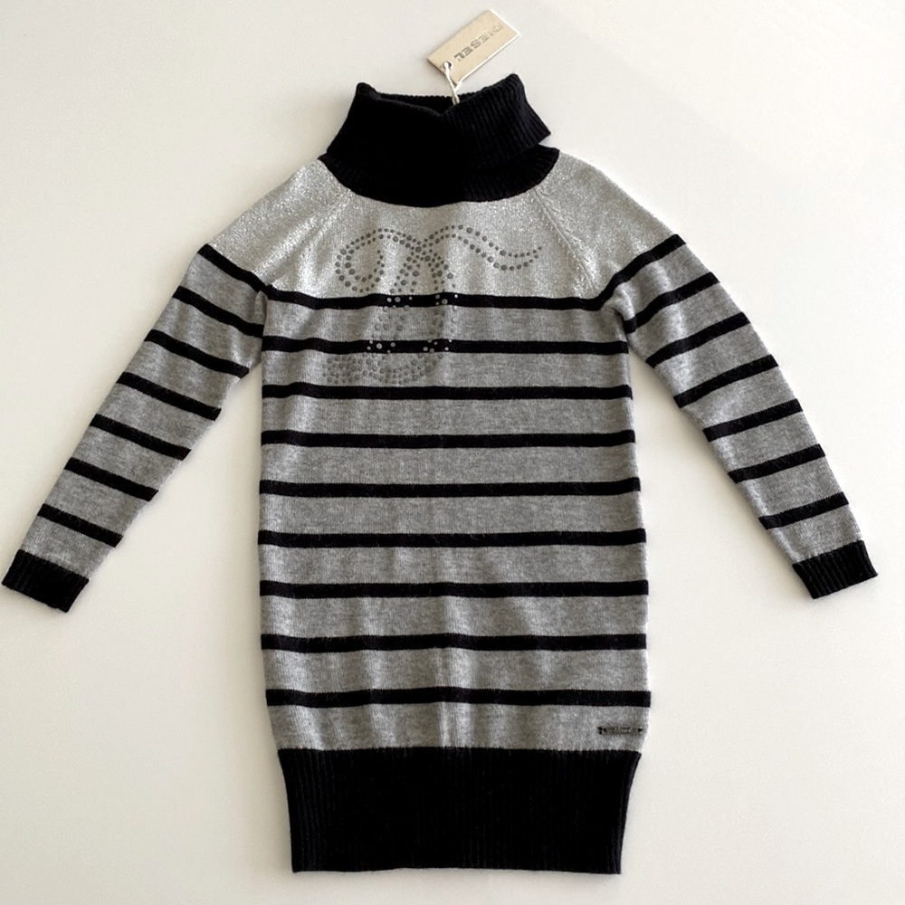 Diesel Seater Dress Gray Black New